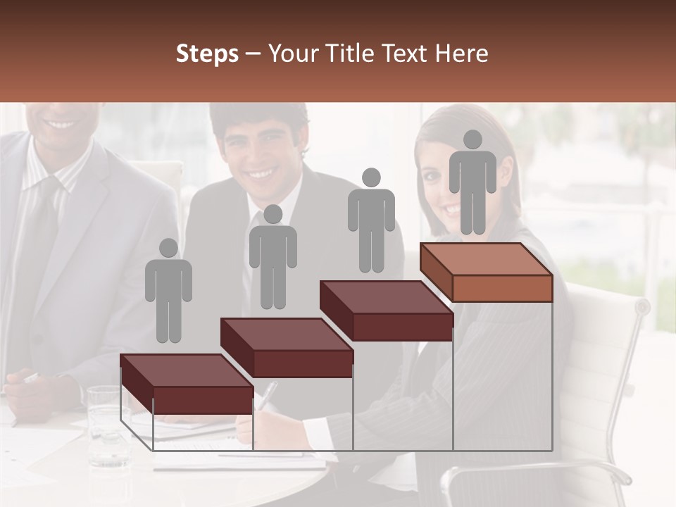 A Group Of Business People Sitting At A Table PowerPoint Template