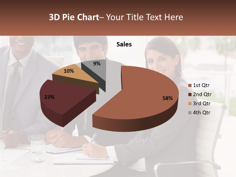 A Group Of Business People Sitting At A Table PowerPoint Template
