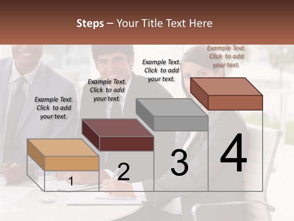 A Group Of Business People Sitting At A Table PowerPoint Template