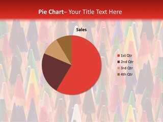 A Group Of Colored Pencils On A Red Background PowerPoint Template