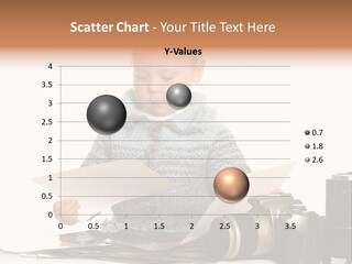 A Baby Reading A Book Next To A Camera PowerPoint Template