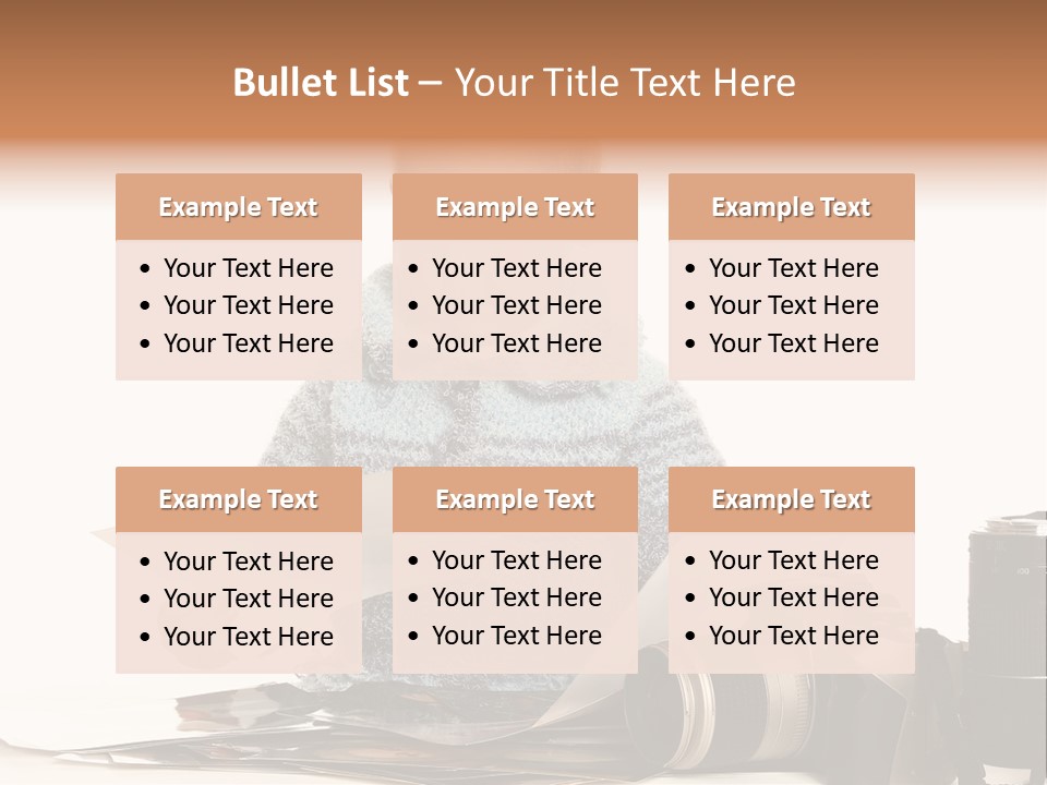 A Baby Reading A Book Next To A Camera PowerPoint Template