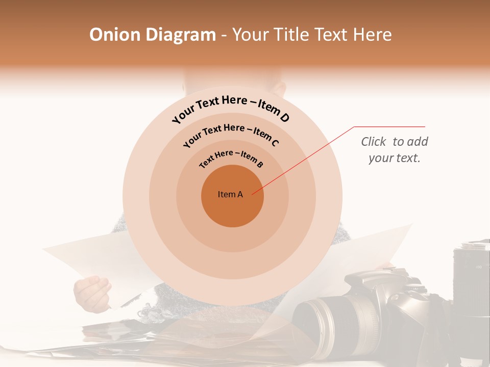 A Baby Reading A Book Next To A Camera PowerPoint Template