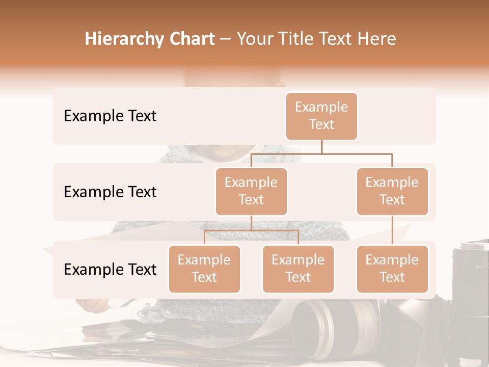 A Baby Reading A Book Next To A Camera PowerPoint Template