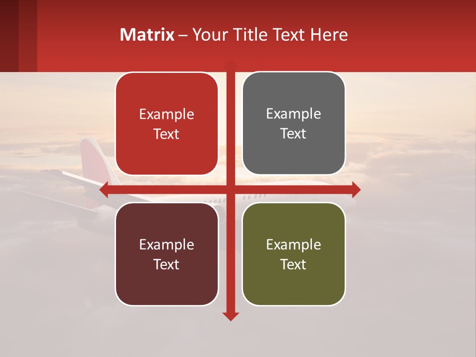 A Plane Flying In The Sky With The Sun In The Background PowerPoint Template