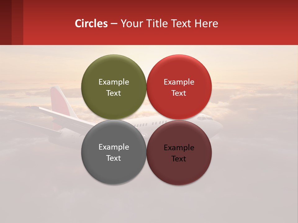 A Plane Flying In The Sky With The Sun In The Background PowerPoint Template