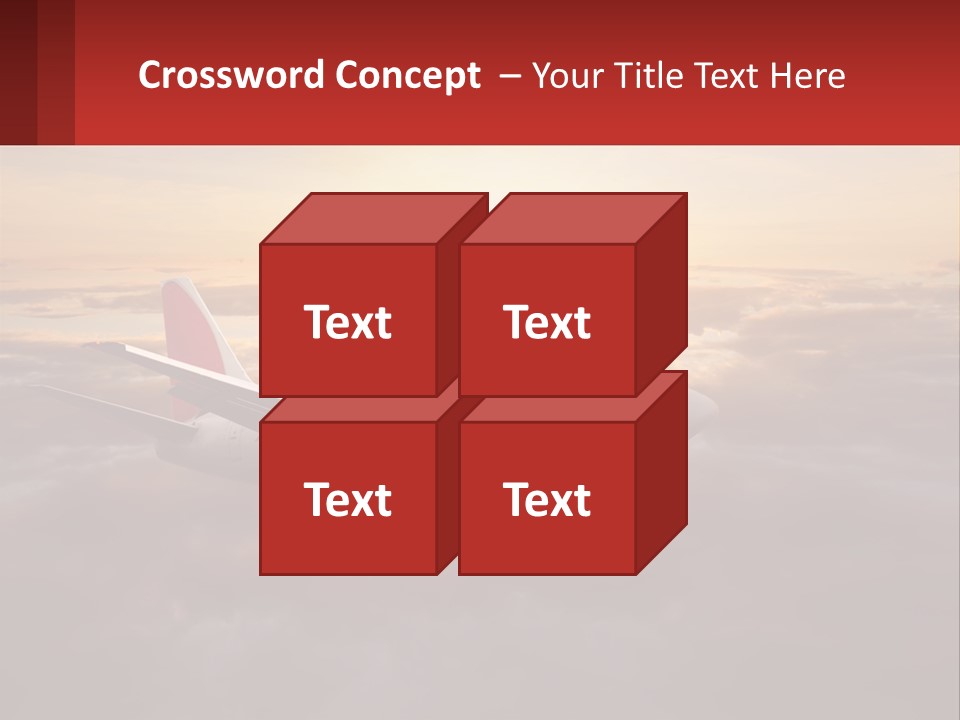 A Plane Flying In The Sky With The Sun In The Background PowerPoint Template