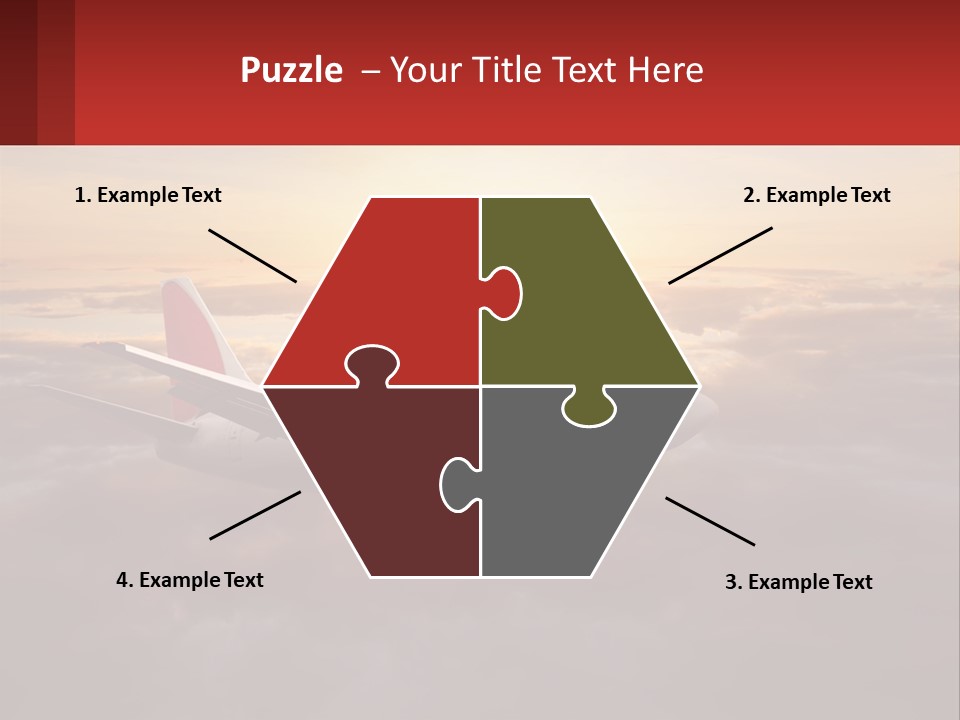 A Plane Flying In The Sky With The Sun In The Background PowerPoint Template