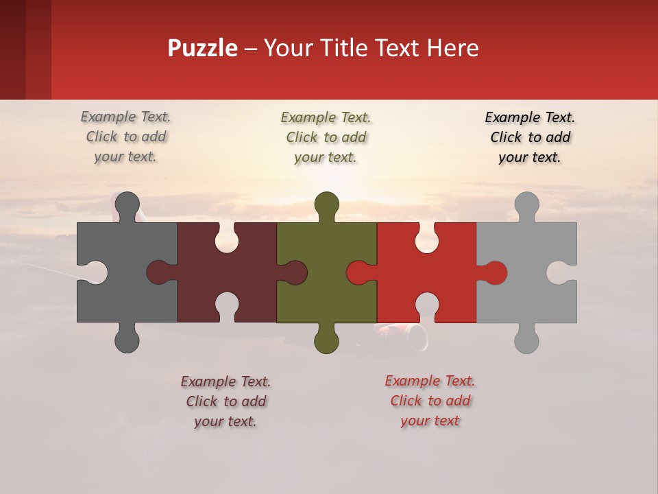 A Plane Flying In The Sky With The Sun In The Background PowerPoint Template