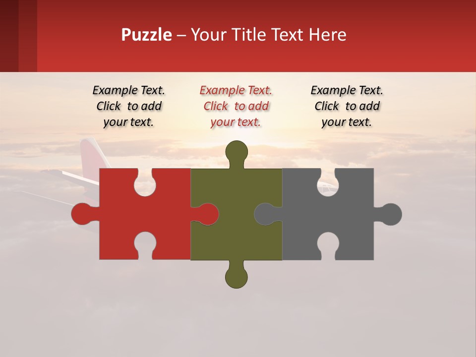 A Plane Flying In The Sky With The Sun In The Background PowerPoint Template