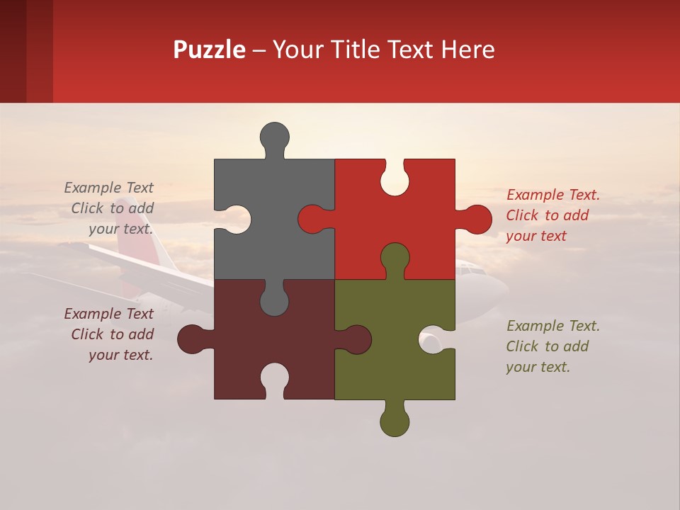 A Plane Flying In The Sky With The Sun In The Background PowerPoint Template