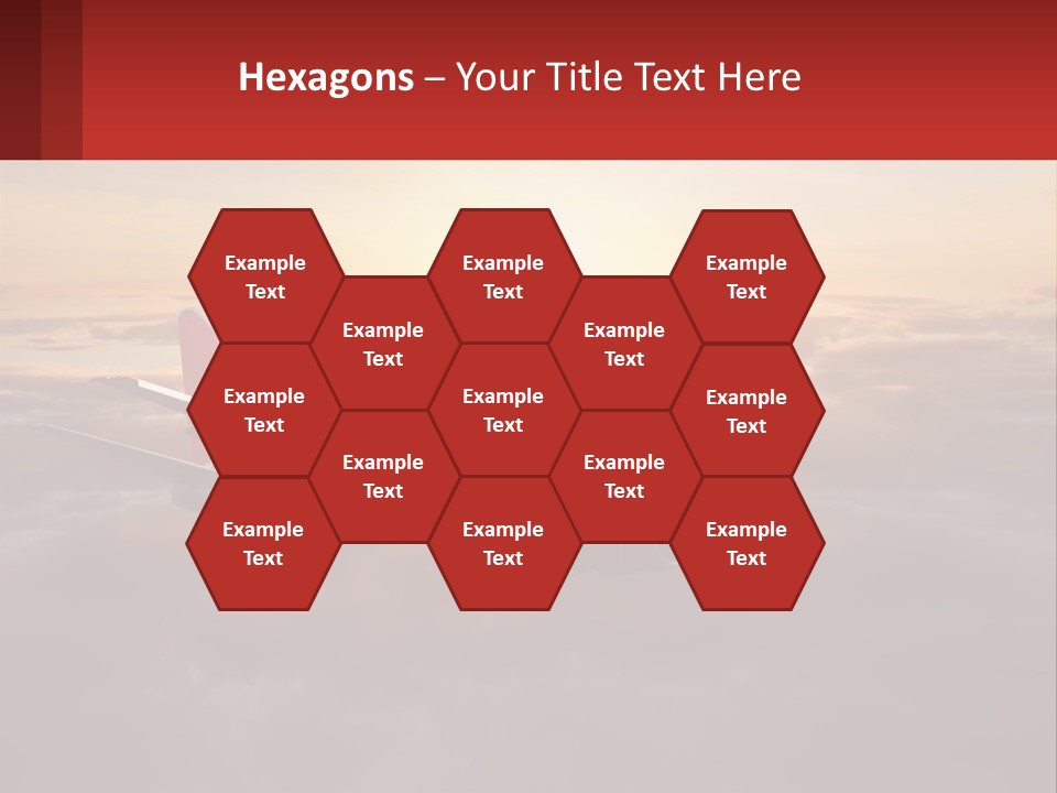 A Plane Flying In The Sky With The Sun In The Background PowerPoint Template