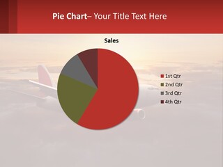 A Plane Flying In The Sky With The Sun In The Background PowerPoint Template