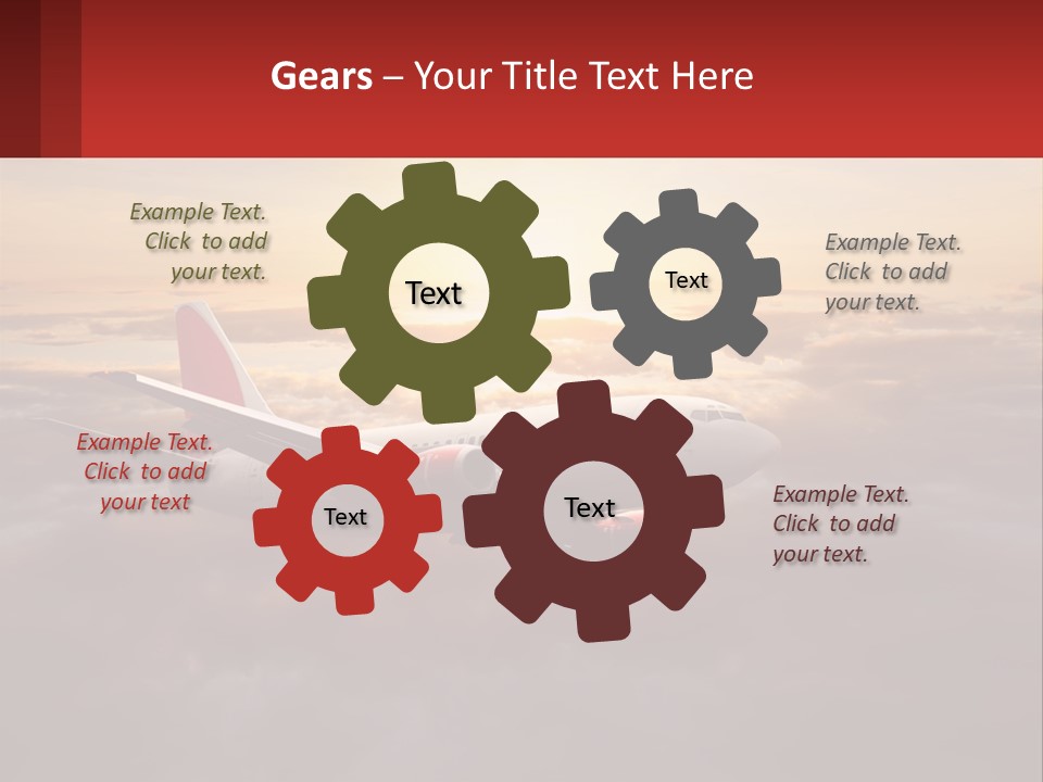 A Plane Flying In The Sky With The Sun In The Background PowerPoint Template