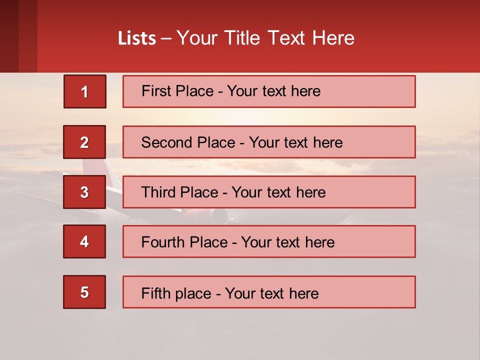 A Plane Flying In The Sky With The Sun In The Background PowerPoint Template