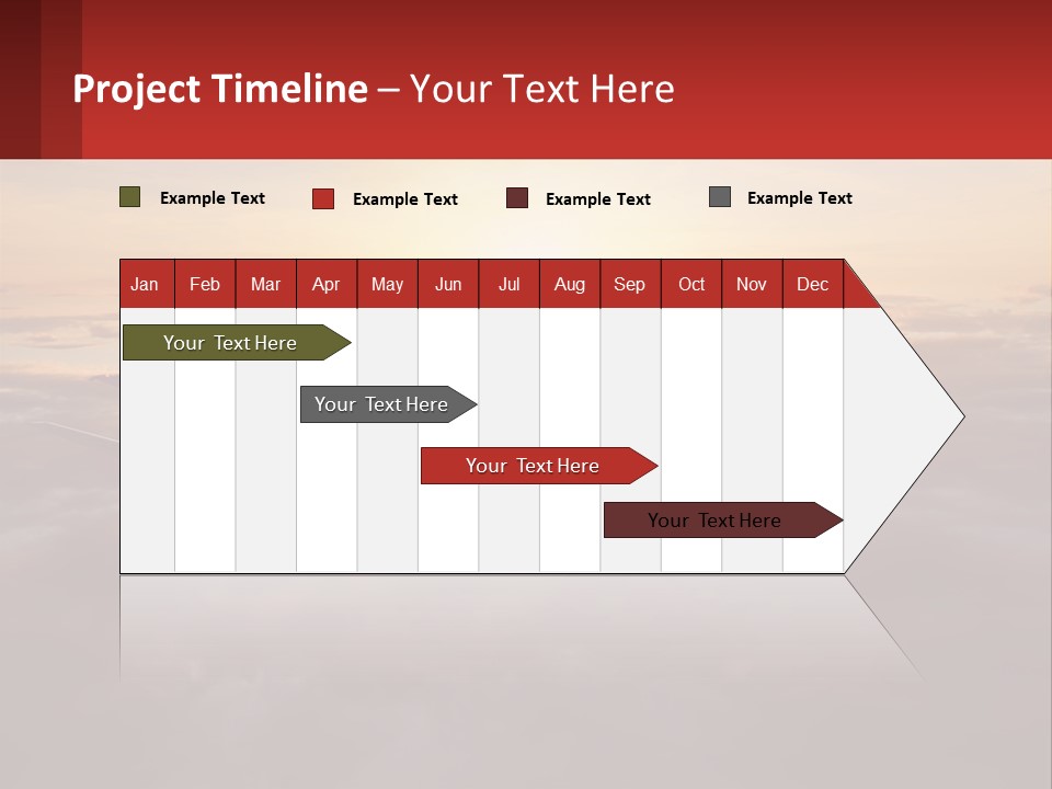 A Plane Flying In The Sky With The Sun In The Background PowerPoint Template