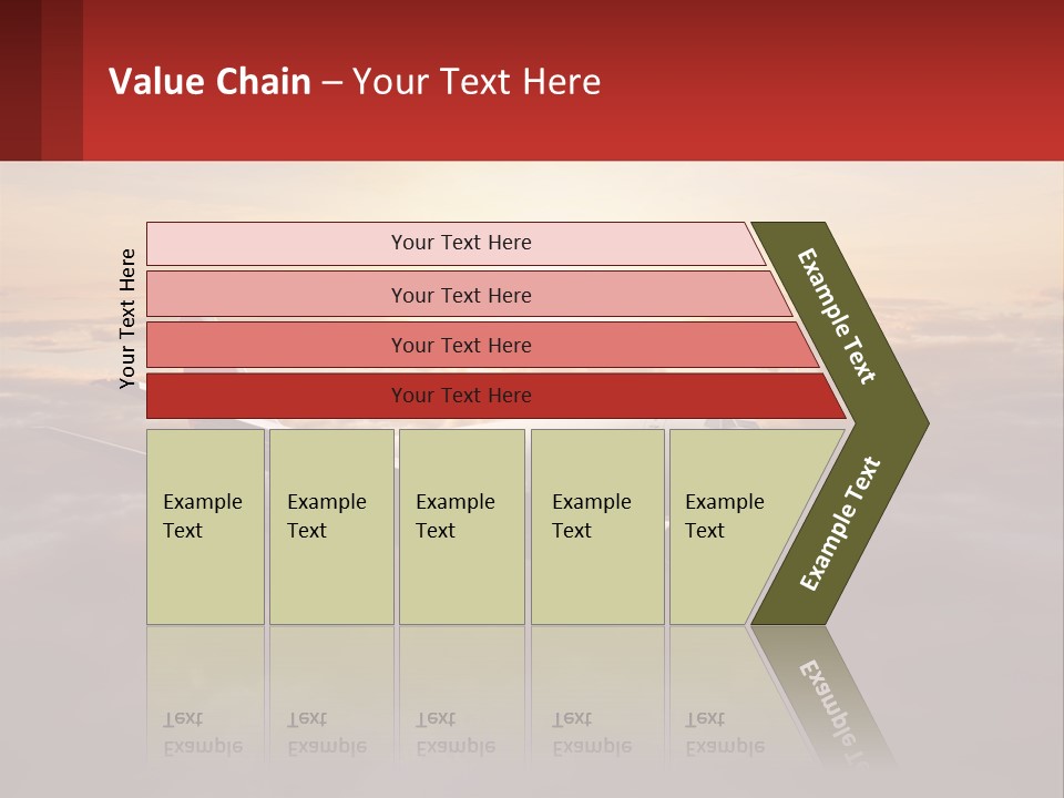 A Plane Flying In The Sky With The Sun In The Background PowerPoint Template