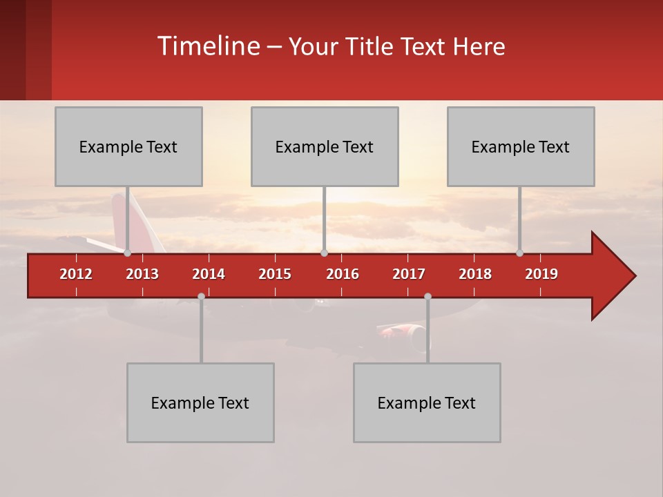 A Plane Flying In The Sky With The Sun In The Background PowerPoint Template