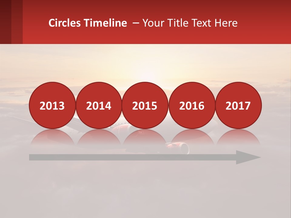 A Plane Flying In The Sky With The Sun In The Background PowerPoint Template