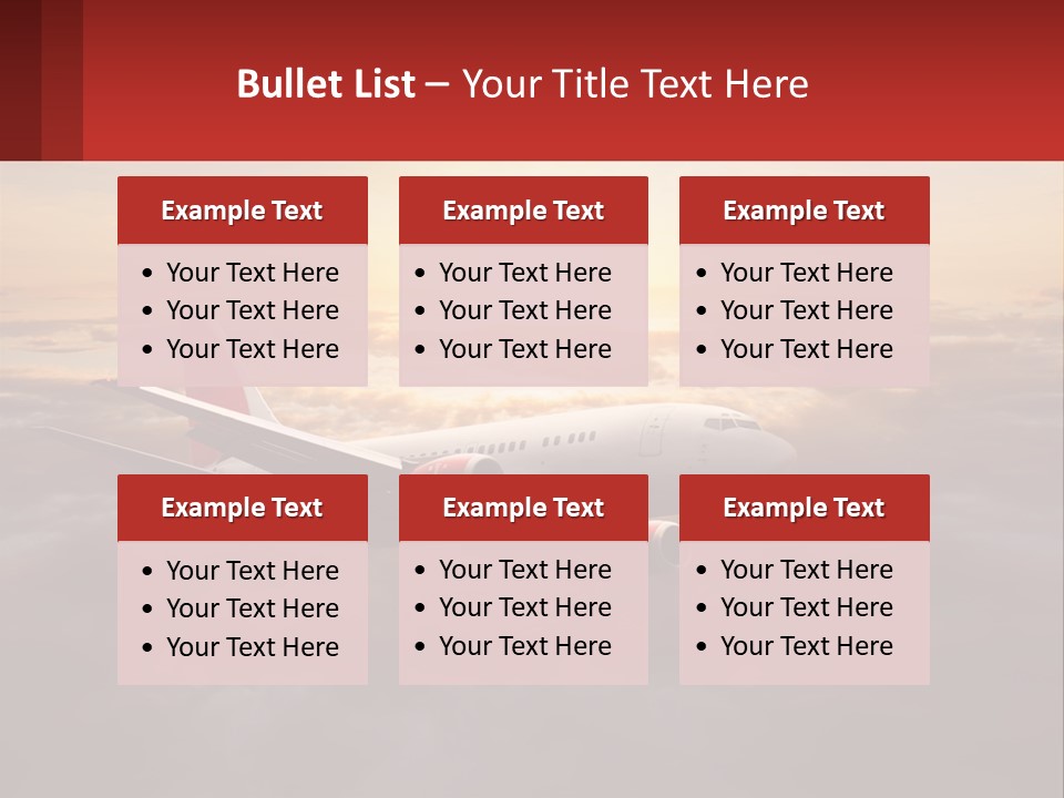 A Plane Flying In The Sky With The Sun In The Background PowerPoint Template