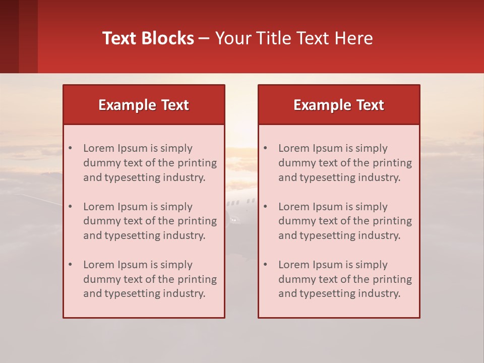 A Plane Flying In The Sky With The Sun In The Background PowerPoint Template