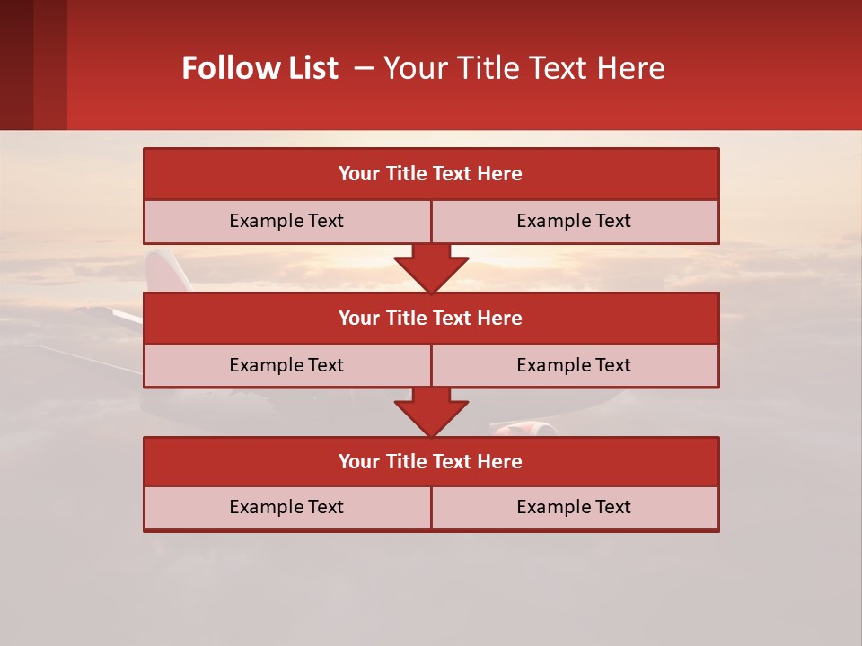 A Plane Flying In The Sky With The Sun In The Background PowerPoint Template