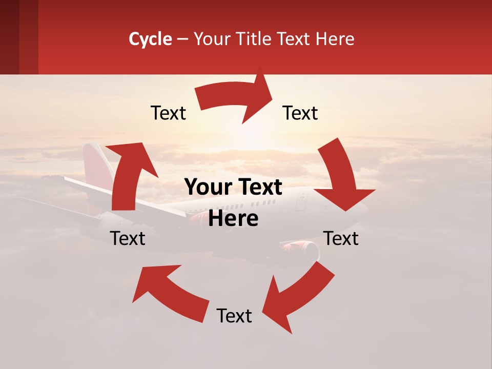 A Plane Flying In The Sky With The Sun In The Background PowerPoint Template