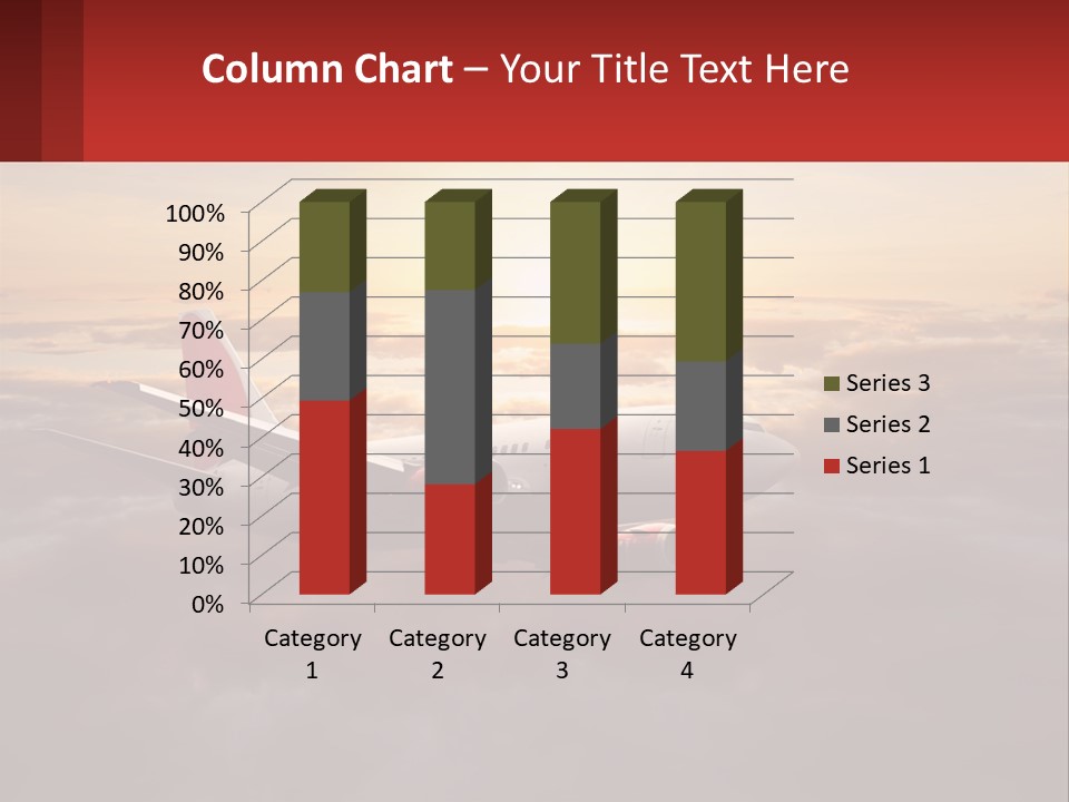 A Plane Flying In The Sky With The Sun In The Background PowerPoint Template