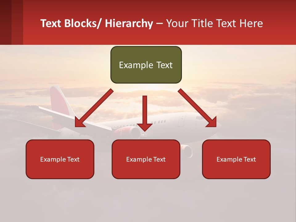 A Plane Flying In The Sky With The Sun In The Background PowerPoint Template