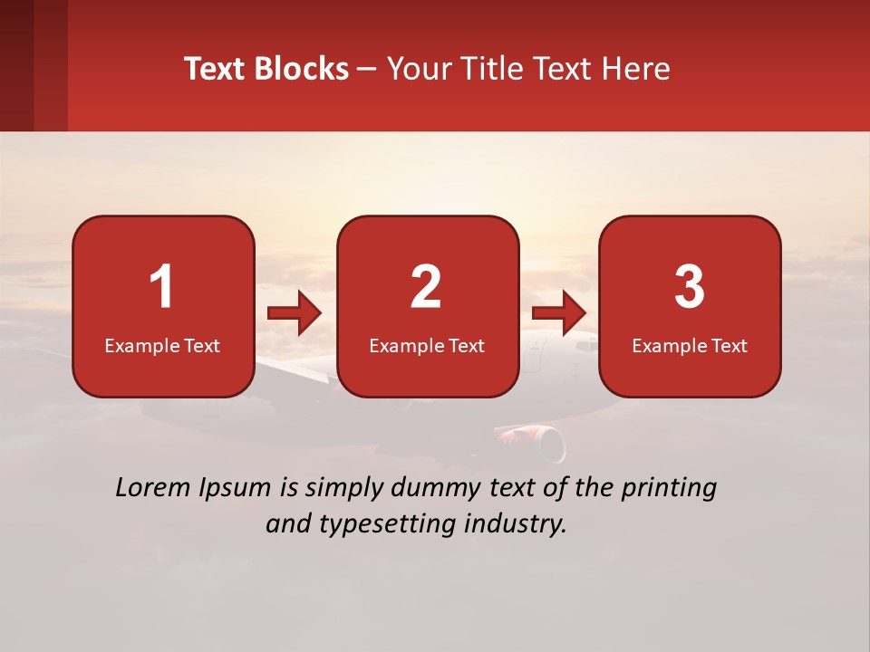 A Plane Flying In The Sky With The Sun In The Background PowerPoint Template