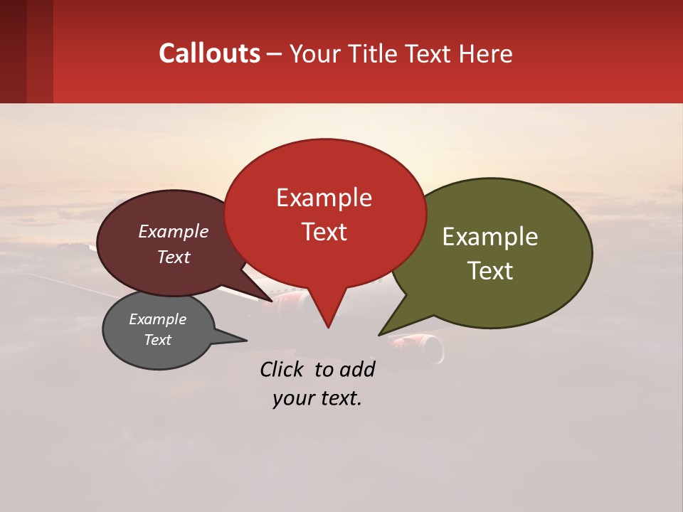 A Plane Flying In The Sky With The Sun In The Background PowerPoint Template