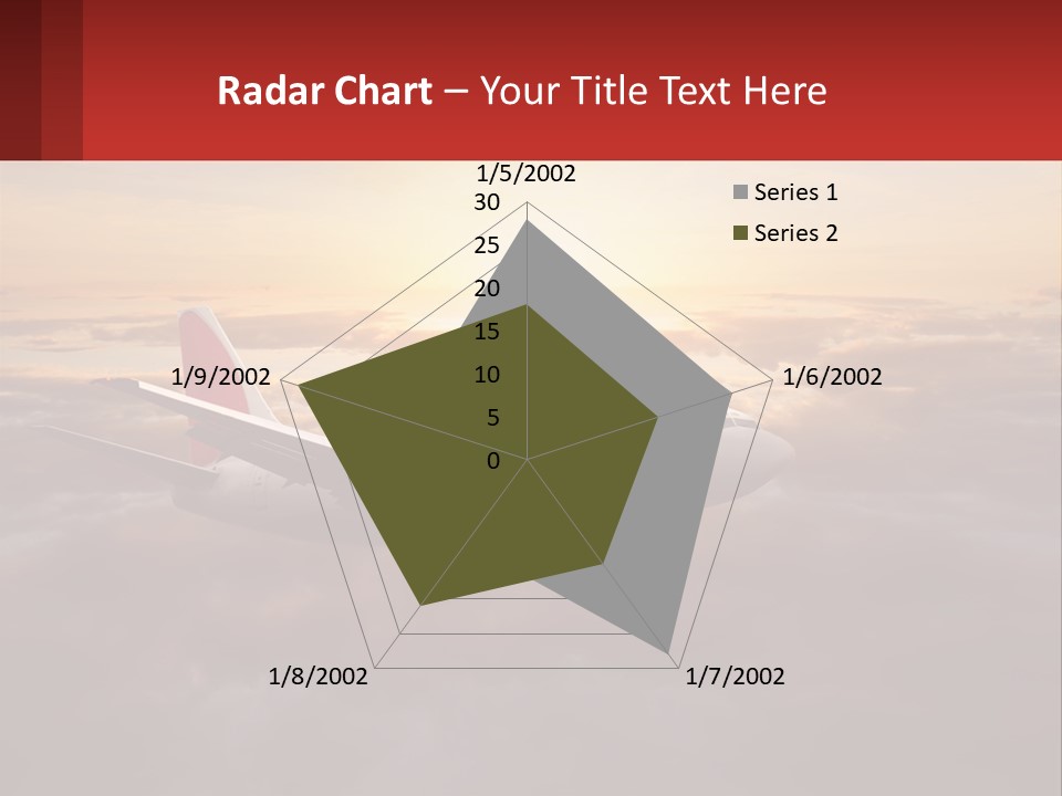 A Plane Flying In The Sky With The Sun In The Background PowerPoint Template