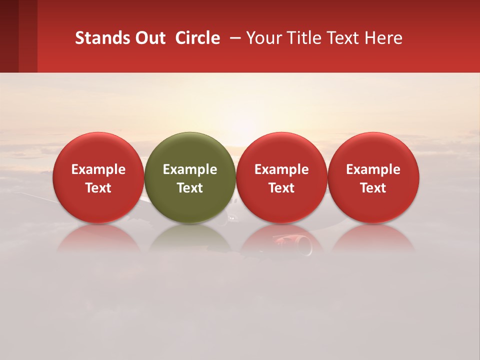 A Plane Flying In The Sky With The Sun In The Background PowerPoint Template