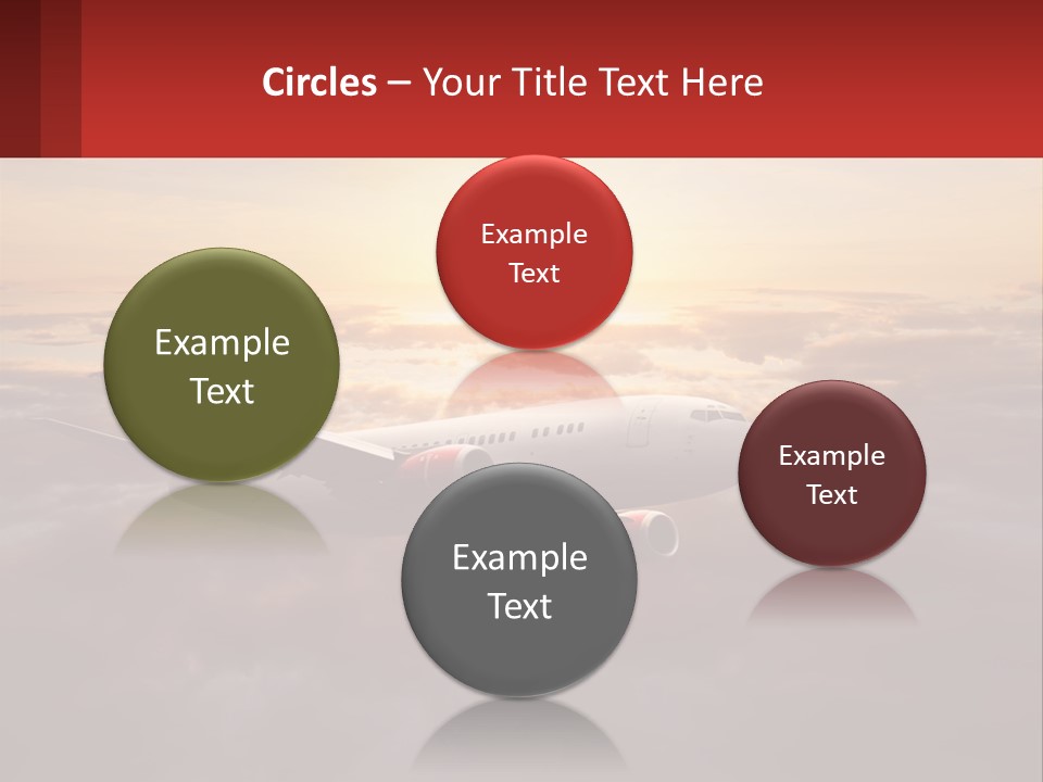 A Plane Flying In The Sky With The Sun In The Background PowerPoint Template