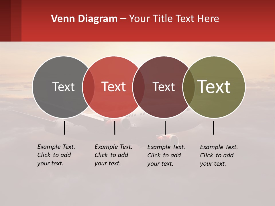 A Plane Flying In The Sky With The Sun In The Background PowerPoint Template