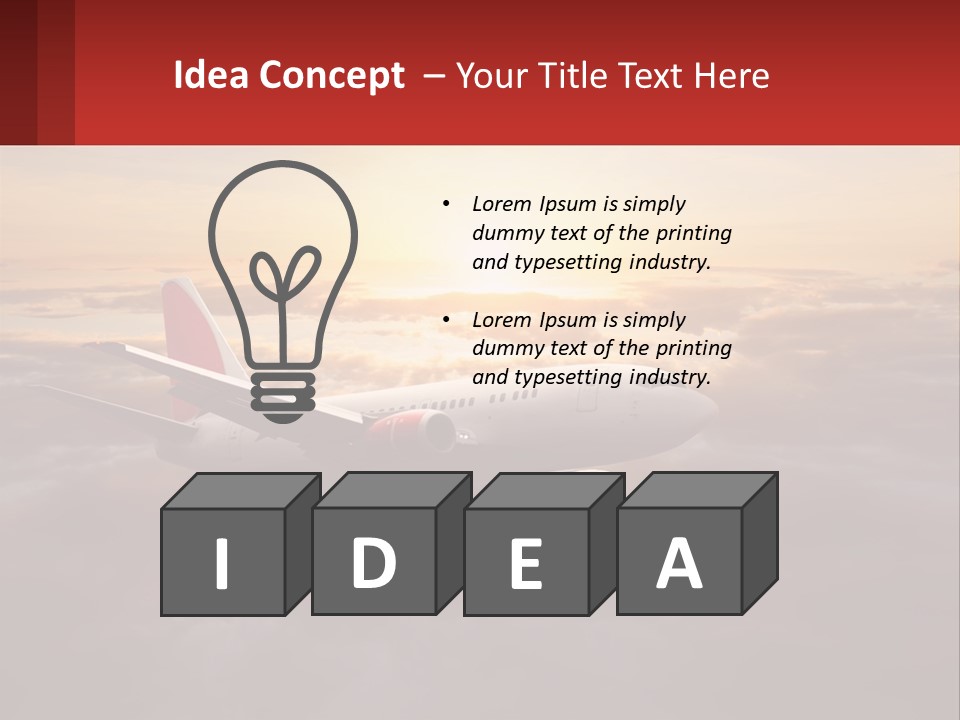 A Plane Flying In The Sky With The Sun In The Background PowerPoint Template