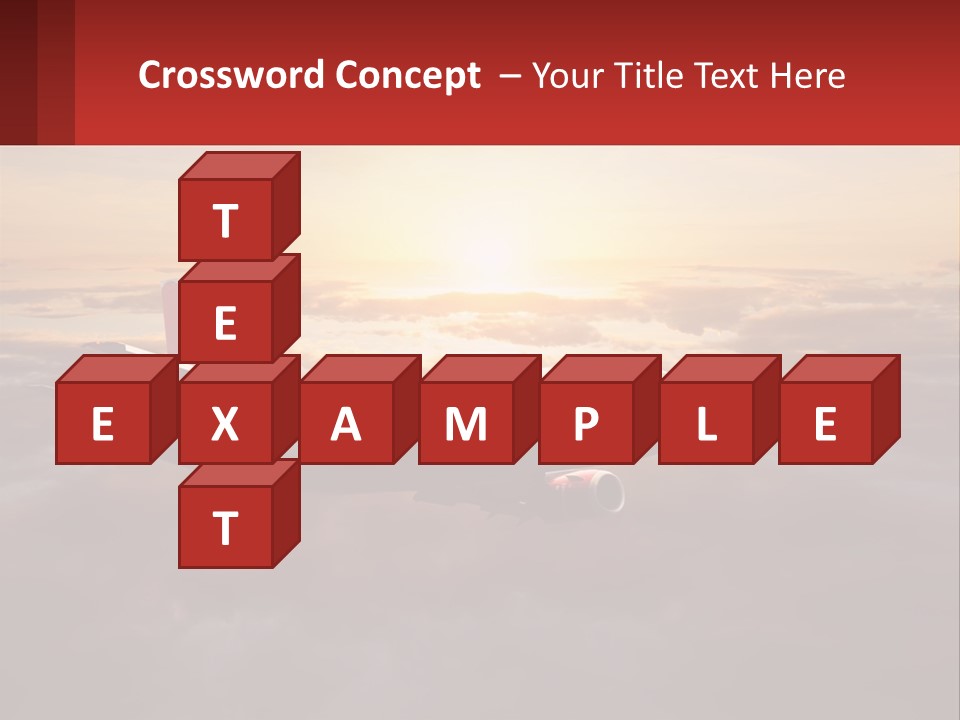 A Plane Flying In The Sky With The Sun In The Background PowerPoint Template