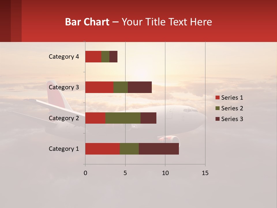 A Plane Flying In The Sky With The Sun In The Background PowerPoint Template