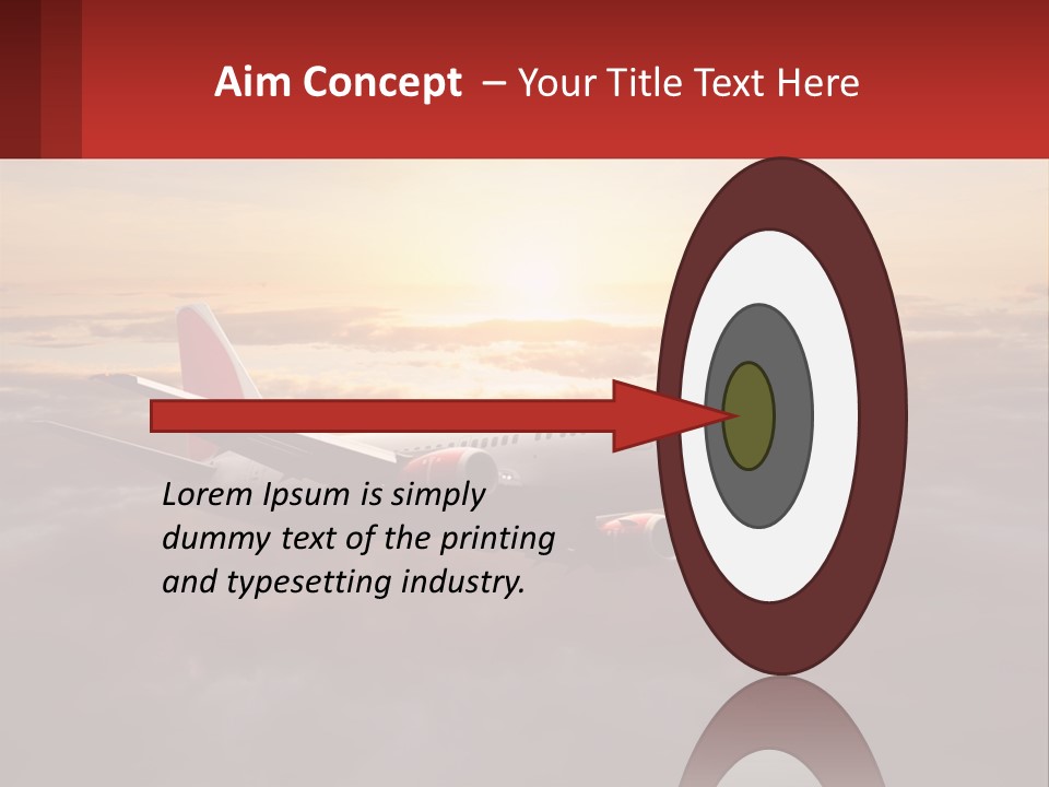 A Plane Flying In The Sky With The Sun In The Background PowerPoint Template
