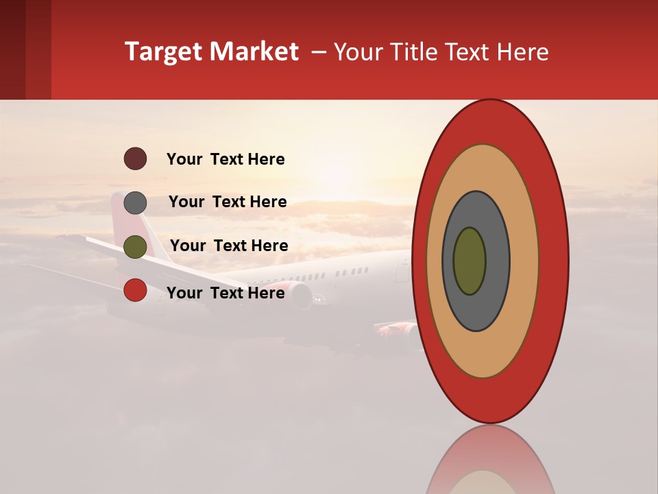 A Plane Flying In The Sky With The Sun In The Background PowerPoint Template