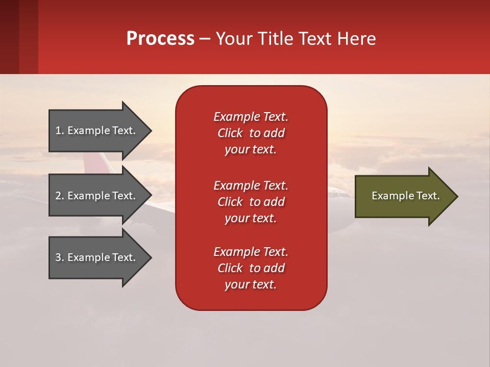 A Plane Flying In The Sky With The Sun In The Background PowerPoint Template