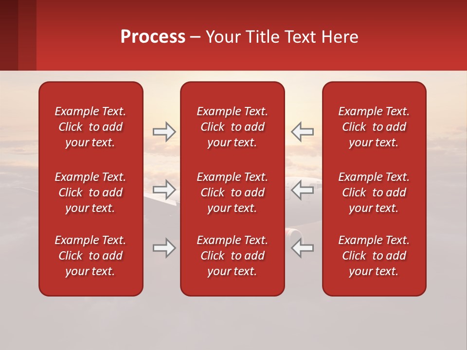 A Plane Flying In The Sky With The Sun In The Background PowerPoint Template
