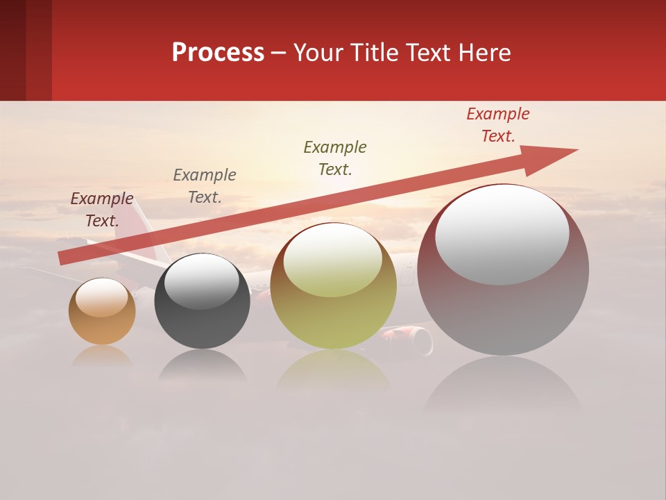 A Plane Flying In The Sky With The Sun In The Background PowerPoint Template