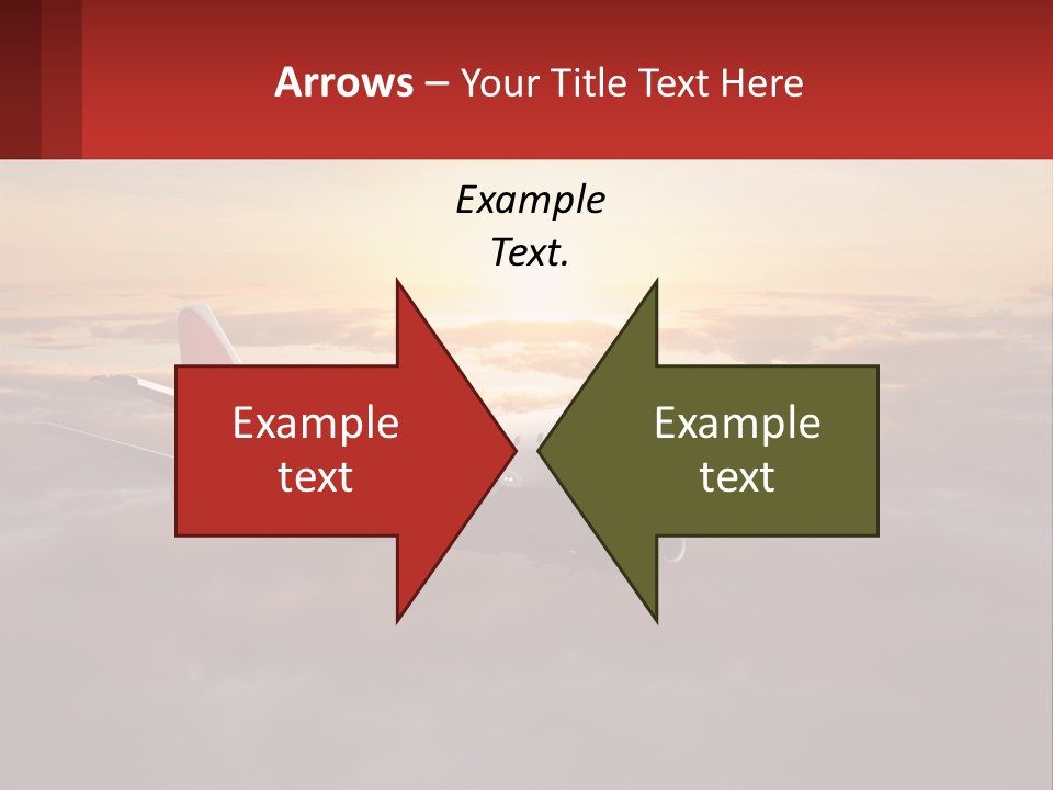 A Plane Flying In The Sky With The Sun In The Background PowerPoint Template