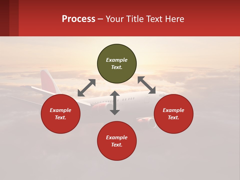 A Plane Flying In The Sky With The Sun In The Background PowerPoint Template