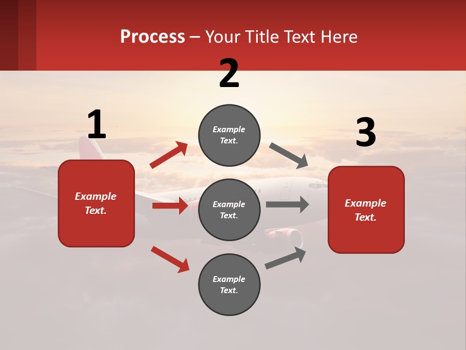 A Plane Flying In The Sky With The Sun In The Background PowerPoint Template