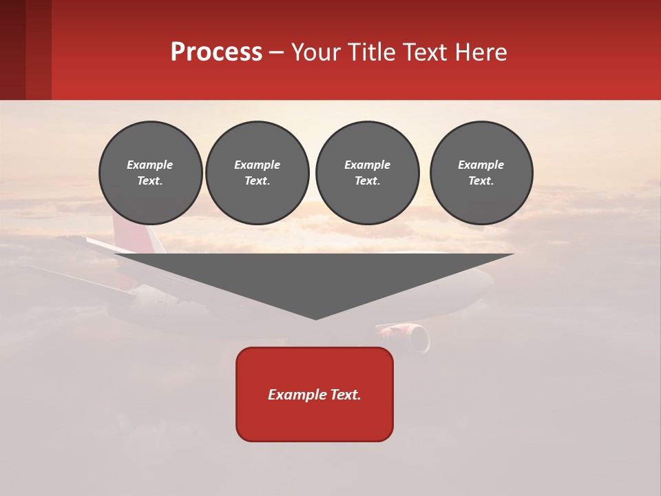 A Plane Flying In The Sky With The Sun In The Background PowerPoint Template