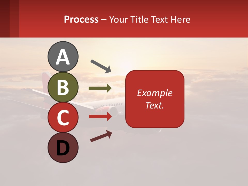 A Plane Flying In The Sky With The Sun In The Background PowerPoint Template