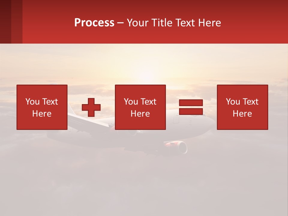 A Plane Flying In The Sky With The Sun In The Background PowerPoint Template