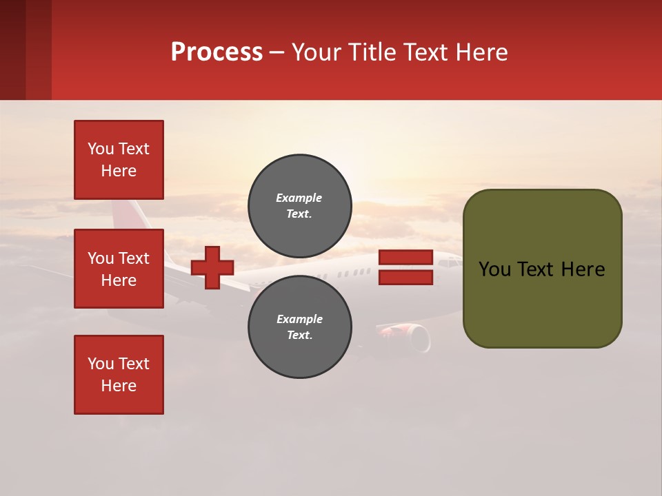A Plane Flying In The Sky With The Sun In The Background PowerPoint Template
